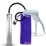 Jacvac Penis Pump | Grey NPT Handle, Silicone Hose | 12" x 1.75" Wide Flange Cylinder