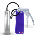 Jacvac Penis Pump | Grey NPT Handle, Silicone Hose | 12" x 2.25" Wide Flange Cylinder