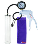 Jacvac Penis Pump | Grey NPT Handle + Protected Gauge, Silicone Hose | 12" x 2.3" Thick-Walled Penis Cylinder