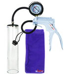 Jacvac Penis Pump | Grey NPT Handle + Protected Gauge, Silicone Hose | 12" x 2.7" Thick-Walled Penis Cylinder