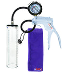 Jacvac Penis Pump | Grey NPT Handle + Protected Gauge, Silicone Hose | 9" x 2.3" Thick-Walled Penis Cylinder
