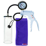 Jacvac Penis Pump | Grey NPT Handle + Protected Gauge, Silicone Hose | 9" x 2.7" Thick-Walled Penis Cylinder