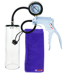 Jacvac Penis Pump | Grey NPT Handle + Protected Gauge, Silicone Hose | 9" x 2.9" Thick-Walled Penis Cylinder