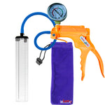 Jacvac Penis Pump | Orange NPT Handle + Gauge, Silicone Hose | 12" x 2.1" Thick-Walled Penis Cylinder