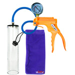 Jacvac Penis Pump | Orange NPT Handle + Gauge, Silicone Hose | 12" x 2.7" Thick-Walled Penis Cylinder