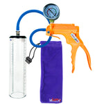 Jacvac Penis Pump | Orange NPT Handle + Gauge, Silicone Hose | 9" x 2.3" Thick-Walled Penis Cylinder
