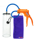 Jacvac Penis Pump | Orange NPT Handle, Silicone Hose | 9" x 3.1" Thick-Walled Penis Cylinder