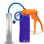 Jacvac Penis Pump | Orange NPT Handle, Silicone Hose | 12" x 2.00" Wide Flange Cylinder