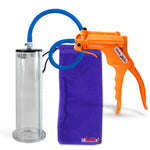 Jacvac Penis Pump | Orange NPT Handle, Silicone Hose | 9" x 2.50" Wide Flange Cylinder