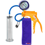 LeLuv JacVac Penis Pump - NPT Handle + Gauge - 9" Wide Flange Cylinder