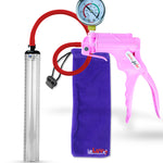 Jacvac Penis Pump | Pink NPT Handle + Gauge, Silicone Hose | 12" x 1.3" Thick-Walled Penis Cylinder