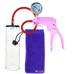 Jacvac Penis Pump | Pink NPT Handle + Gauge, Silicone Hose | 9" x 2.9" Thick-Walled Penis Cylinder