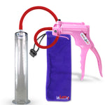 Jacvac Penis Pump | Pink NPT Handle, Silicone Hose | 12" x 2.00" Wide Flange Cylinder