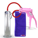 Jacvac Penis Pump | Pink NPT Handle, Silicone Hose | 12" x 2.50" Wide Flange Cylinder