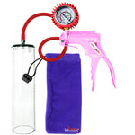 Jacvac Penis Pump | Pink NPT Handle + Protected Gauge, Silicone Hose | 12" x 3.1" Thick-Walled Penis Cylinder