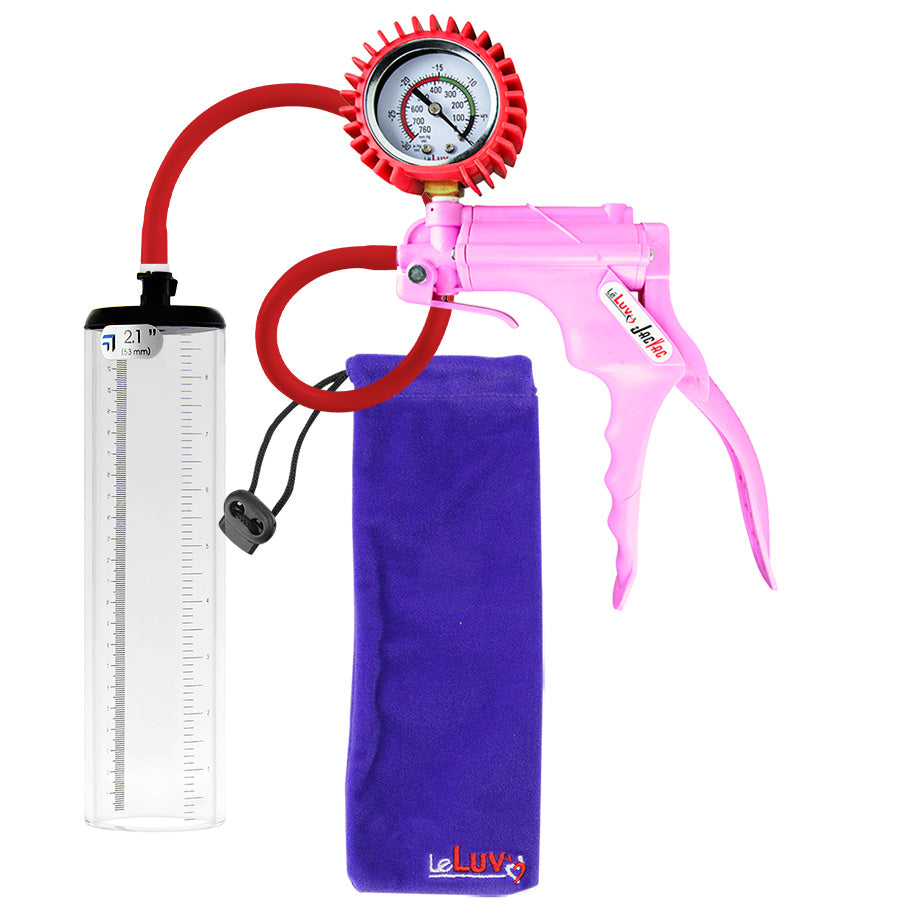 LeLuv JacVac Penis Pump - NPT Handle + Gauge - 9" [on Shopify] Thick Wall, No Flange Cylinder
