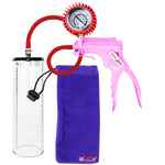 Jacvac Penis Pump | Pink NPT Handle + Protected Gauge, Silicone Hose | 9" x 2.7" Thick-Walled Penis Cylinder