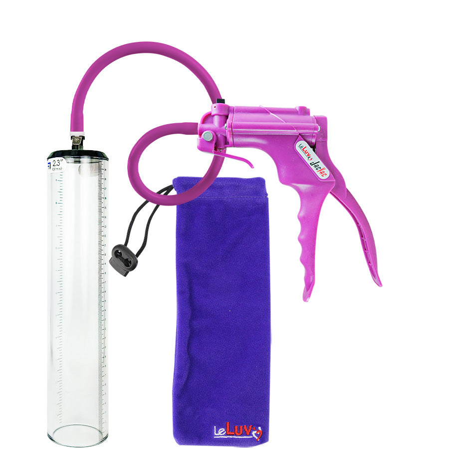 Jacvac Penis Pump | Purple NPT Handle, Silicone Hose | 12" x 2.3" Thick-Walled Penis Cylinder