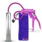 Jacvac Penis Pump | Purple NPT Handle, Silicone Hose | 12" x 1.75" Wide Flange Cylinder