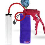 Jacvac Penis Pump | Red NPT Handle + Gauge, Silicone Hose | 12" x 2.1" Thick-Walled Penis Cylinder