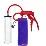 Jacvac Penis Pump | Red NPT Handle, Silicone Hose | 9" x 2.3" Thick-Walled Penis Cylinder