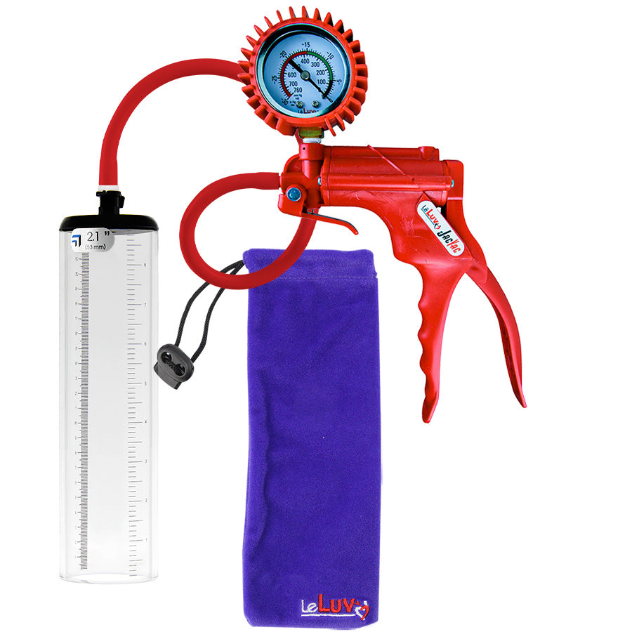 LeLuv JacVac Penis Pump - NPT Handle, Silicone Hose - 12" Thick Wall, No Flange Cylinder [Shopify ONLY]