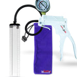 Jacvac Penis Pump | White NPT Handle + Gauge, Black Hose | 12" x 2.1" Thick-Walled Penis Cylinder