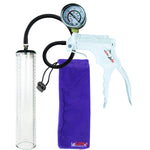 Jacvac Penis Pump | White NPT Handle + Gauge, Black Hose | 12" x 2.3" Thick-Walled Penis Cylinder