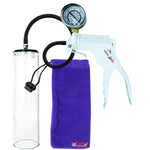 Jacvac Penis Pump | White NPT Handle + Gauge, Black Hose | 12" x 3.1" Thick-Walled Penis Cylinder