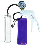 Jacvac Penis Pump | White NPT Handle + Gauge, Black Hose | 9" x 2.3" Thick-Walled Penis Cylinder
