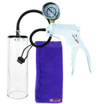 Jacvac Penis Pump | White NPT Handle + Gauge, Black Hose | 9" x 2.9" Thick-Walled Penis Cylinder