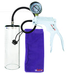 Jacvac Penis Pump | White NPT Handle + Gauge, Black Hose | 9" x 3.1" Thick-Walled Penis Cylinder
