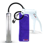 Jacvac Penis Pump | White NPT Handle, Black Hose | 12" x 1.75" Wide Flange Cylinder