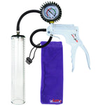 Jacvac Penis Pump | White NPT Handle + Protected Gauge, Black Hose | 12" x 2.3" Thick-Walled Penis Cylinder