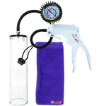 Jacvac Penis Pump | White NPT Handle + Protected Gauge, Black Hose | 12" x 3.1" Thick-Walled Penis Cylinder
