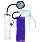 Jacvac Penis Pump | White NPT Handle + Protected Gauge, Black Hose | 9" x 2.3" Thick-Walled Penis Cylinder