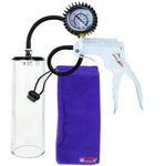 Jacvac Penis Pump | White NPT Handle + Protected Gauge, Black Hose | 9" x 2.9" Thick-Walled Penis Cylinder