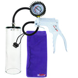 Jacvac Penis Pump | White NPT Handle + Protected Gauge, Black Hose | 9" x 2.9" Thick-Walled Penis Cylinder