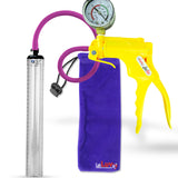 Jacvac Penis Pump | Yellow NPT Handle + Gauge, Silicone Hose | 12" x 1.3" Thick-Walled Penis Cylinder
