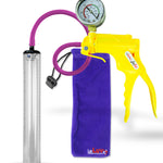 Jacvac Penis Pump | Yellow NPT Handle + Gauge, Silicone Hose | 12" x 1.5" Thick-Walled Penis Cylinder