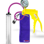 Jacvac Penis Pump | Yellow NPT Handle + Gauge, Silicone Hose | 12" x 1.7" Thick-Walled Penis Cylinder