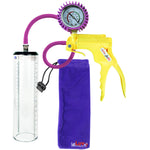 Jacvac Penis Pump | Yellow NPT Handle + Protected Gauge, Silicone Hose | 9" x 2.3" Thick-Walled Penis Cylinder
