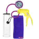 Jacvac Penis Pump | Yellow NPT Handle + Protected Gauge, Silicone Hose | 9" x 2.7" Thick-Walled Penis Cylinder