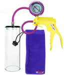 Jacvac Penis Pump | Yellow NPT Handle + Protected Gauge, Silicone Hose | 9" x 3.1" Thick-Walled Penis Cylinder