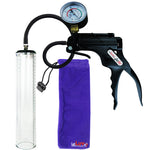 LeLuv JacVac Penis Pump - Swivel Handle + Gauge - 12" Thick Wall, No Flange Cylinder