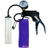 LeLuv JacVac Penis Pump - Swivel Handle + Gauge - 9" Thick Wall, No Flange Cylinder