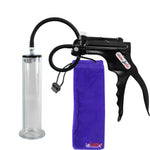 JacVac Penis Pump - Black Swivel Handle, Silicone Hose - 9" x 2.00" Wide Flange Cylinder