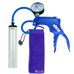 JacVac Penis Pump - Blue Swivel Handle + Gauge, Silicone Hose - 9" x 1.5" Thick-Walled Penis Cylinder