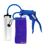 JacVac Penis Pump - Blue Swivel Handle, Silicone Hose - 9" x 2.5" Thick-Walled Penis Cylinder