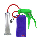 JacVac Penis Pump - Green Swivel Handle, Silicone Hose - 12" x 2.50" Wide Flange Cylinder